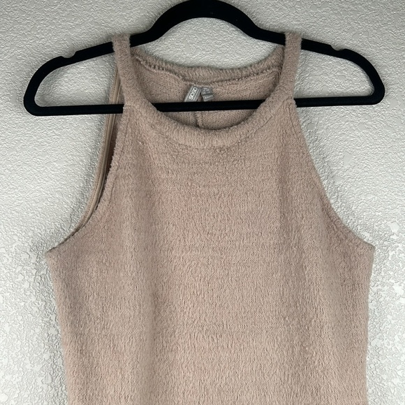 ASOS Tan High Neck Sleeveless Sweater Bodycon Maxi Dress Size 14 - Picture 2 of 7